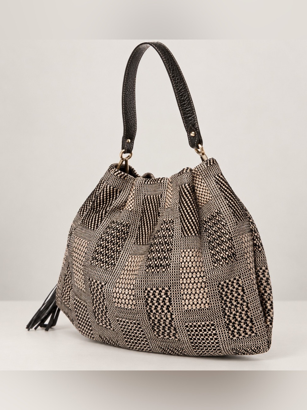 Furla Brown & Beige Printed Bucket Bag Gold-Tone Hardware - Picture 2 of 8